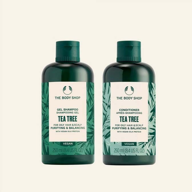 Tea Tree Purifying & Balancing Shampoo og Conditioner - The Body Shop