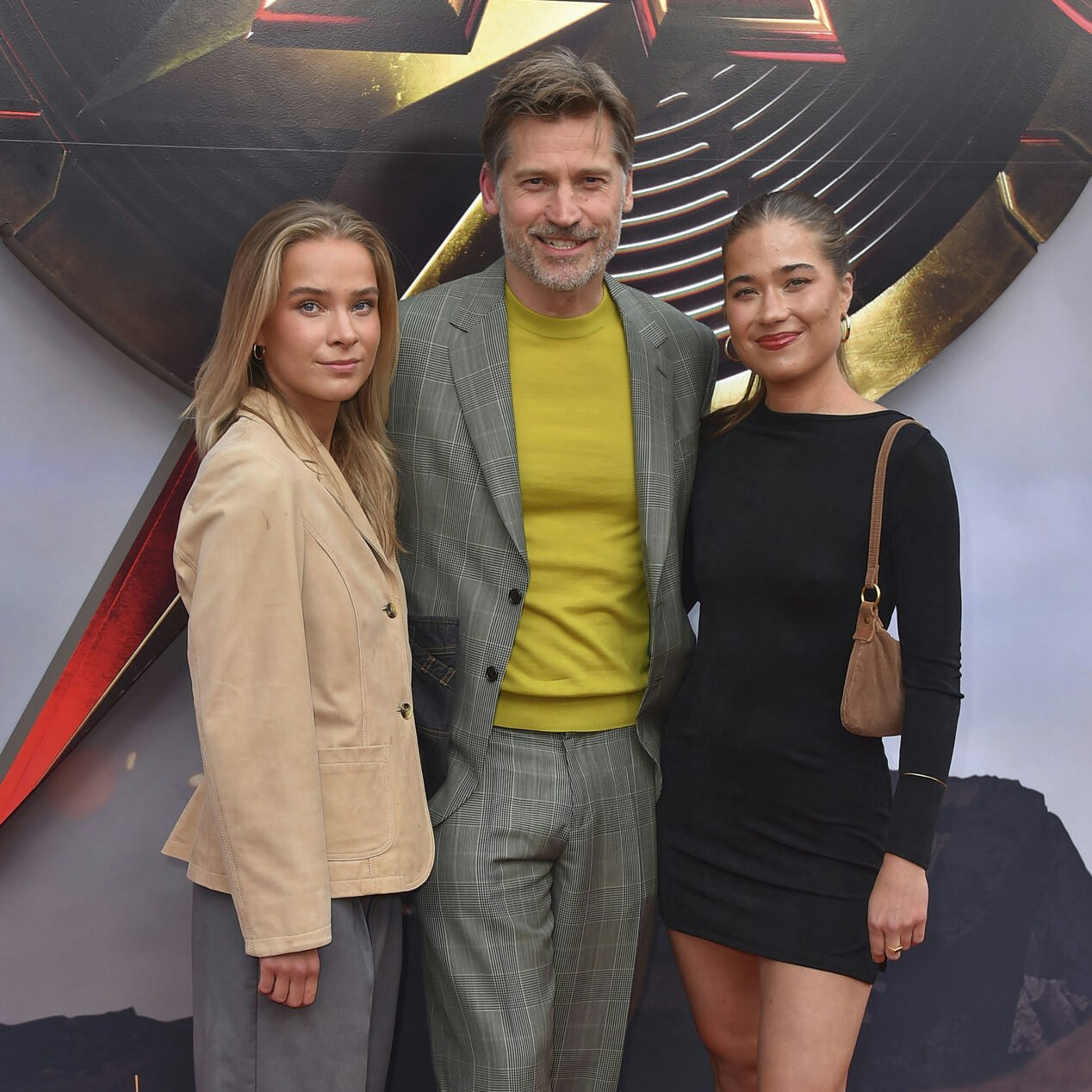 Safina Waldau, from left, Nikolaj Coster-Waldau, and Fillippa Coster-Waldau arrive at the premiere of "The Flash" on Monday, June 12, 2023, at Ovation Hollywood in Los Angeles. (Photo by Jordan Strauss/Invision/AP)