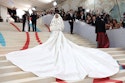 Rihanna poses at the Met Gala, an annual fundraising gala held for the benefit of the Metropolitan Museum of Art's Costume Institute with this year's theme "Karl Lagerfeld: A Line of Beauty", in New York City, New York, U.S., May 1, 2023. REUTERS/Andrew Kelly TPX IMAGES OF THE DAY