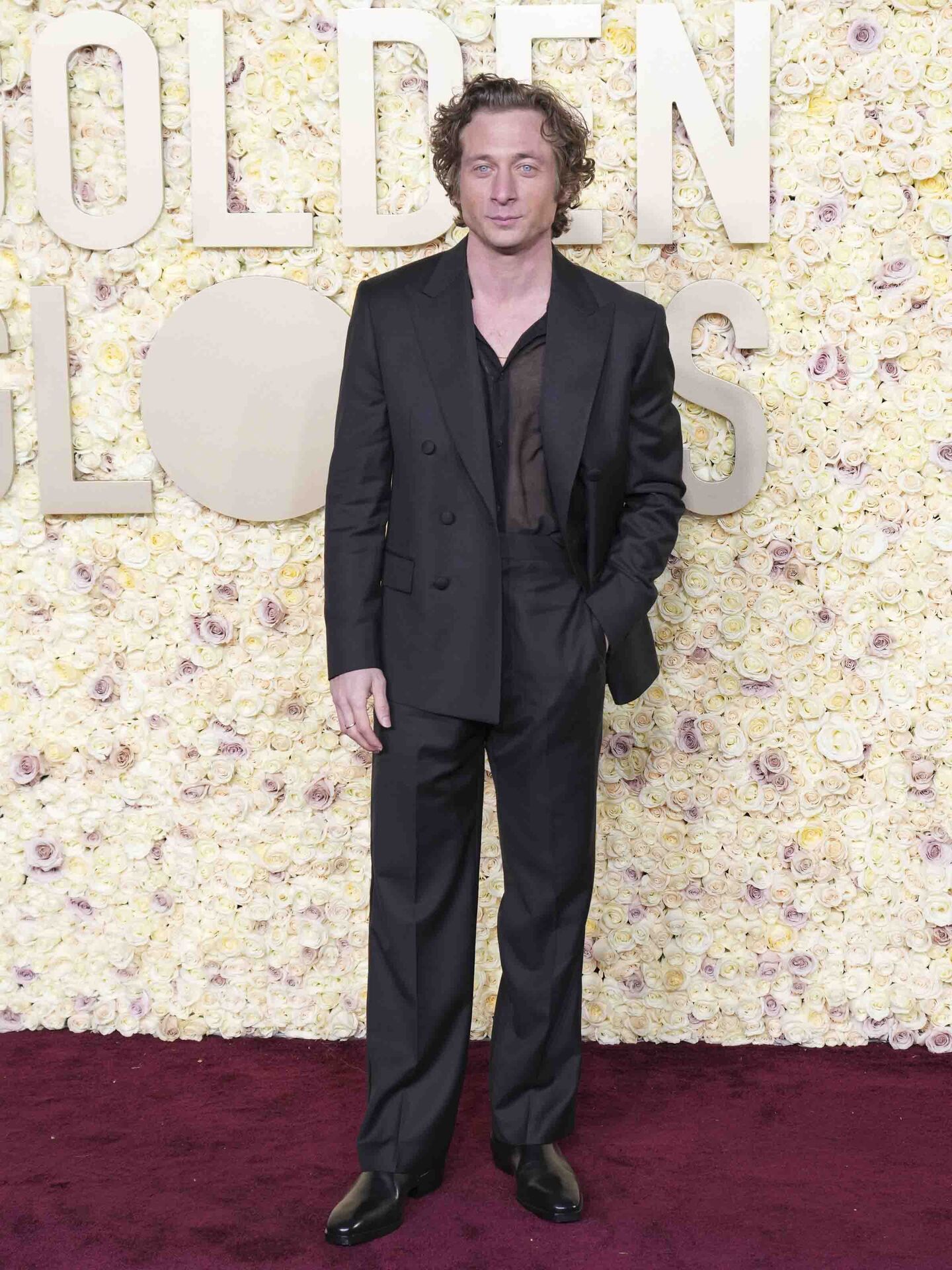 Jeremy Allen White attends the arrivals of The 81st Annual Golden Globe Awards at The Beverly Hilton Hotel in Beverly Hills, CA on January 7, 2024. (Photo by Sthanlee Mirador/SipaUSA)