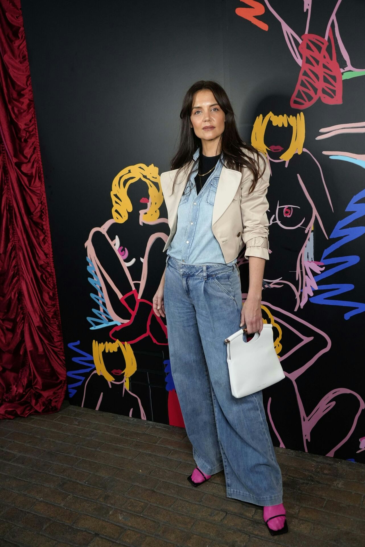February 10, 2024, New York, New York, USA: KATIE HOLMES attends the Alice+Olivia By Stacey Bendet FW24 Fashion Presentation. Highline Stages, NYC. February 10, 2024.Photo by (Credit Image: © Sonia Moskowitz Gordon/ZUMA Press Wire)