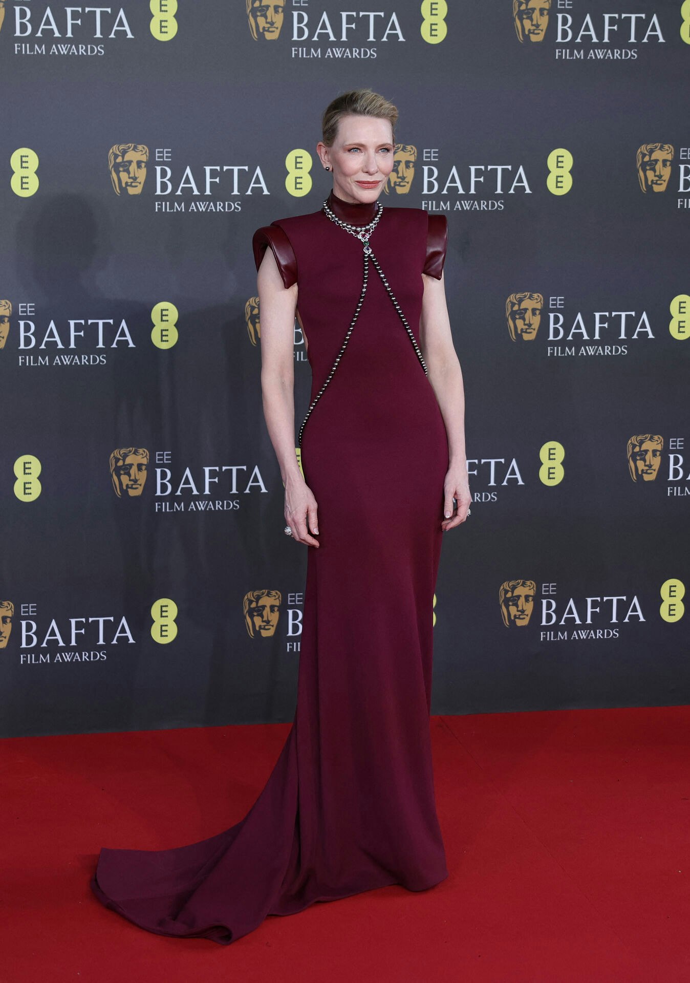 Cate Blanchett poses at the 2024 British Academy of Film and Television Awards (BAFTA) at the Royal Festival Hall in the Southbank Centre, London, Britain, February 18, 2024. REUTERS/Isabel Infantes
