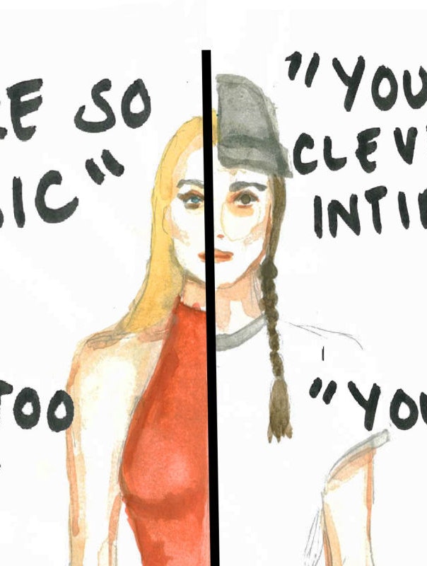 Illustrator fremstiller de modstridende kommentarer, kvinder møder dagligt 