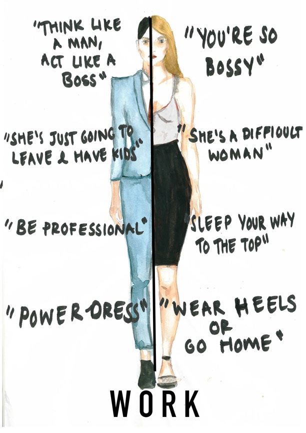 Illustrator portrætterer de modstridende råd, kvinder modtager hver dag 