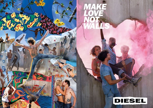 #makelovenotwalls: Diesel opfordrer til kærlighed frem for had i ny fin kampagne 